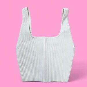 Babaton Aritzia Sculpt Knit Squareneck Cropped Ribbed Tank Top Size‎ XXS White